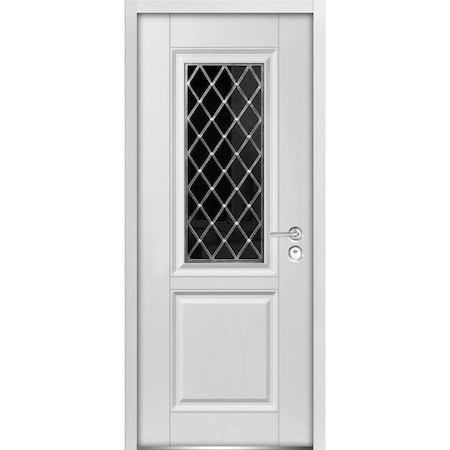 Vdomdoors Front Exterior Prehung Steel Door 36x80 " InswingBallucio 1709  EnamelPanel Inserts Classic BALLUCIO1709ED-BEM-36-LH